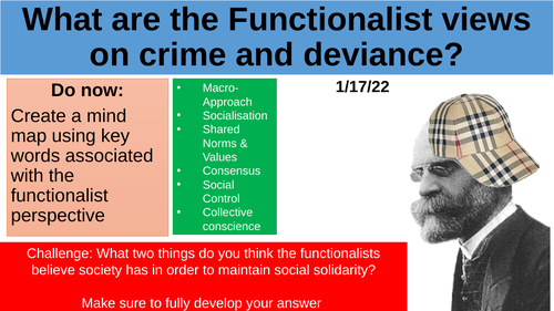 A Level Sociology Crime: Functionalist, strain and subcultural theory