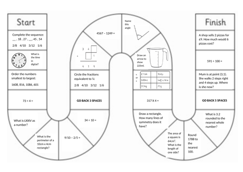 Mixed maths board game