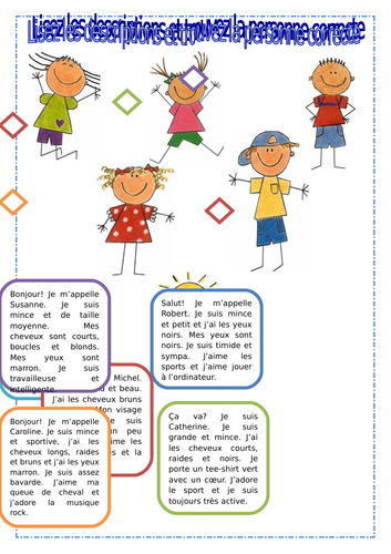 AQA / EDEXCEL Studio GCSE French (Higher) – Module 1 – Qui suis-je ? – Page 7 - Worksheet