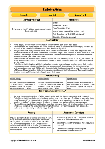 Africa Continent Study