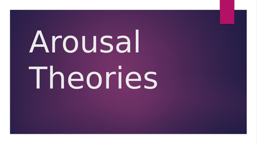 Arousal Theories - Catastrophe Theory