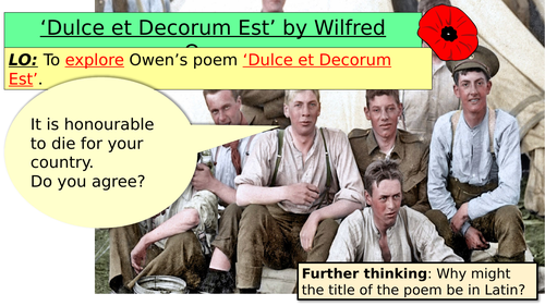 Dulce Et Decorum Est - Poetry Analysis Lesson