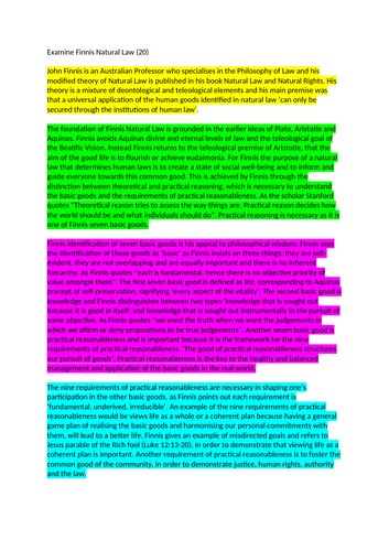 Examine Finnis Natural Law (20)