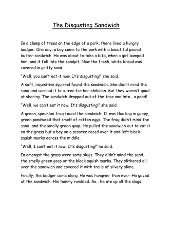 The Disgusting Sandwich T4W