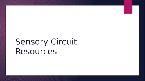 Zones of Regulation Sensory Circuit Exercise powerpoint