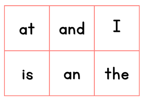 Common Word Bingo - Stage 1