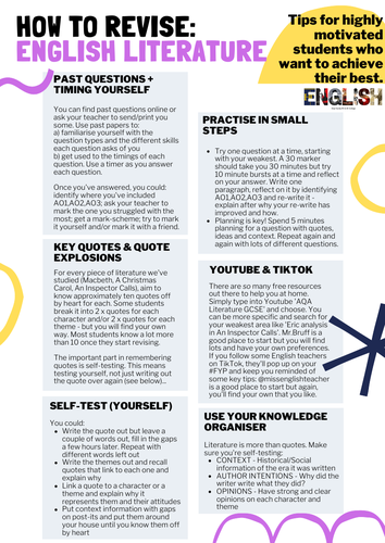 How to revise english literature guide step tips