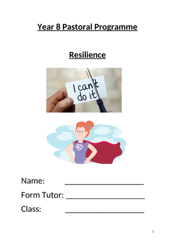 Pastoral Booklet - Building Resilience KS3
