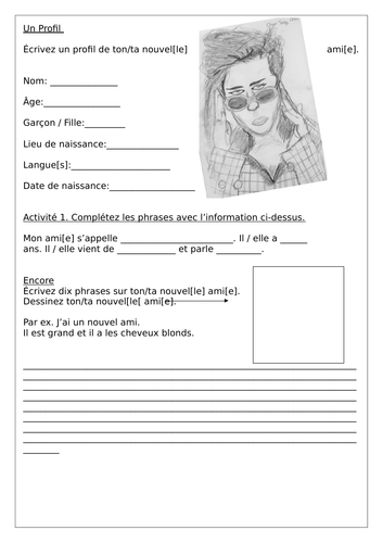 AQA / EDEXCEL Studio GCSE French (Higher) – Module 1 – A comme amitié – Page 11 - Worksheet