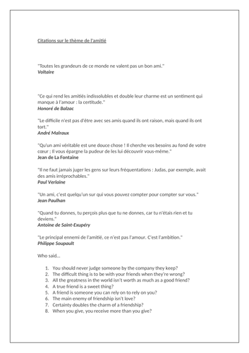 Amitié / Friendship