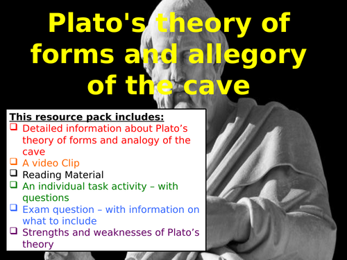 Plato's theory of forms and allegory of the cave: A-Level (Full 2-hour lesson)