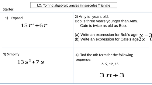 Algebraic Angles in Isosceles Triangles