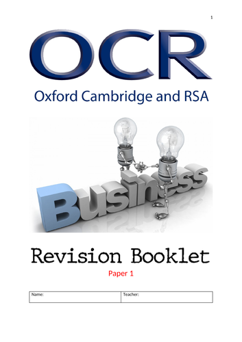 OCR GCSE Business Paper 1