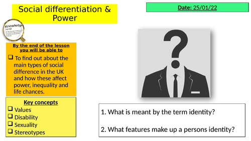 WJEC GCSE Sociology -  Social differentiation and power