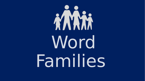 Word Families Teaching PowerPoint, Activity and Worksheet