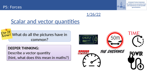 AQA new specification (2019) P5 Forces Scalar and vector quantities (P8.1)