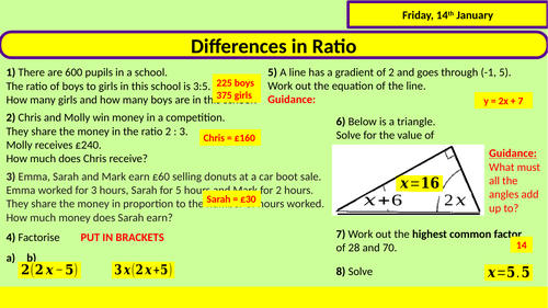 Differences in Ratio