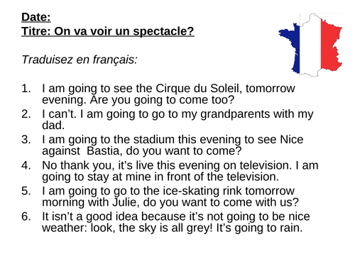 AQA / EDEXCEL Studio GCSE French (Higher) – Module 1 – On va voir un spectacle? – Page 15