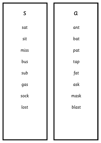 Phonics Intervention Word List Strips Phase 2-5