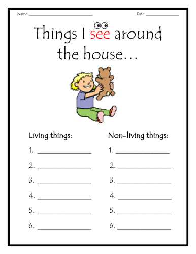 Living and Non-Living Things - Worksheet