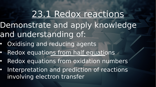 Redox Reactions - A level Chemistry