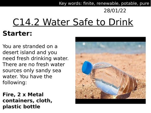 C14 2 Water Safe To Drink Teaching Resources