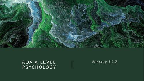 AQA A Level  Psychology Memory - Cognitive interview