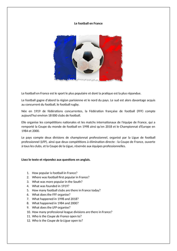 Le sport / Le foot en France / Sport / Football in France