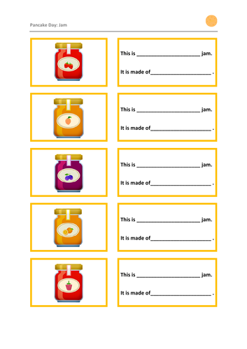 Pancake Day: Pancake Filling/Topping singular plural