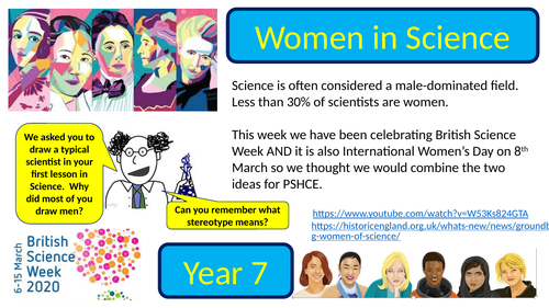 Women in Science PSHCE Starter Year 7