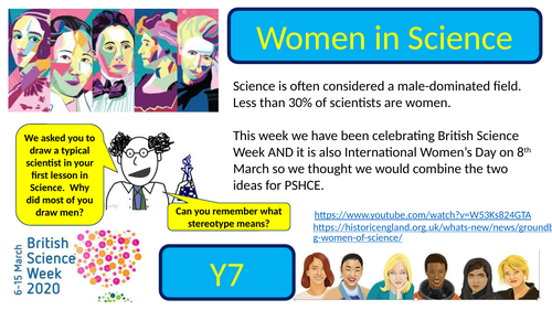 Women in Science PSHCE Starters