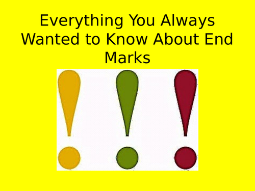 End Marks/Punctuation PowerPoint