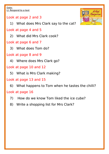 Orange Band Guided Reading Questions