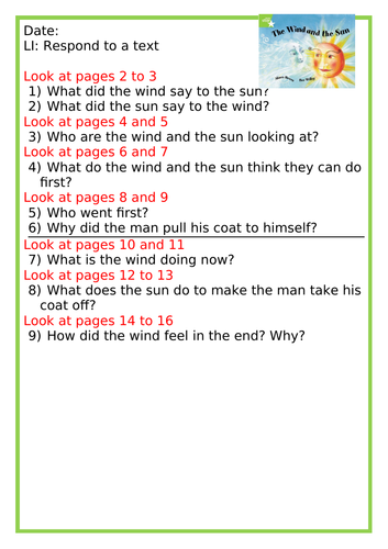 Green Band Guided Reading Questions