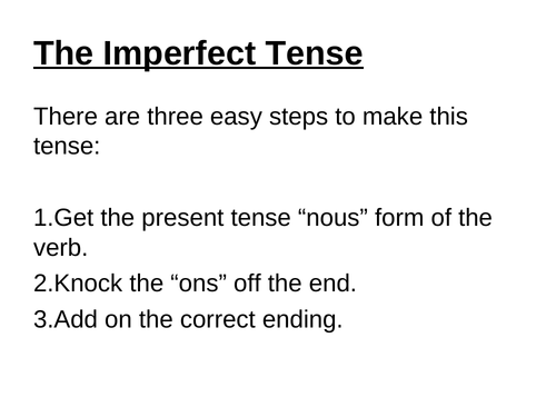 Imperfect tense