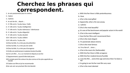 AQA / EDEXCEL Studio GCSE French (Higher) – Module 2 - Zoom sur le cinéma – Page 42