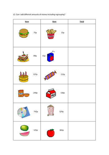 Adding Money with Regrouping