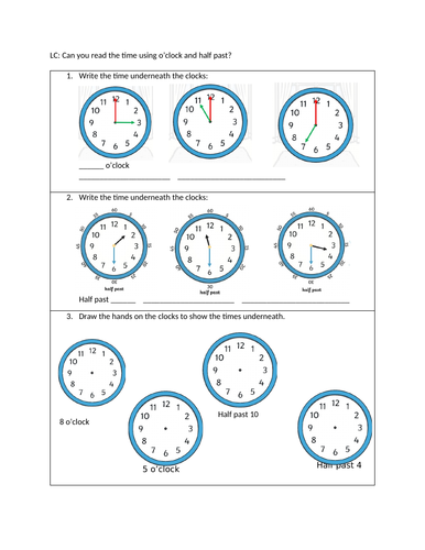 O'Clock and Half-Past