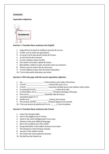 AQA / EDEXCEL Studio GCSE French (Higher) – Module 2 - Zoom sur le cinéma – Page 42 - Grammar