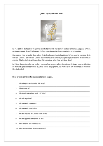 Le cinéma / Les films / Cinema / Films / Palme d'or / Cannes Film Festival