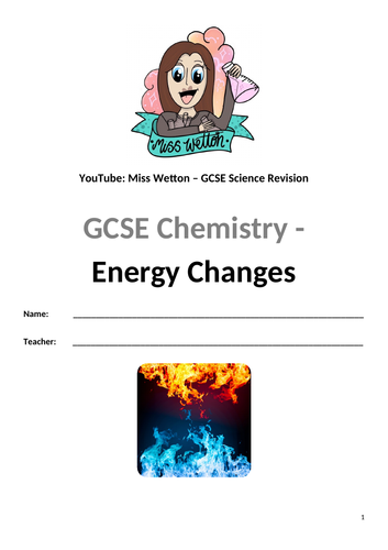 Energy Changes Workbook (Revision/Independent Learning/Classroom Use)