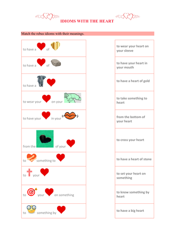 Valentine's Day Idioms with the Heart