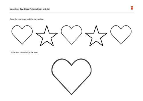 Valentine's Day Pattern Sequencing: Shapes