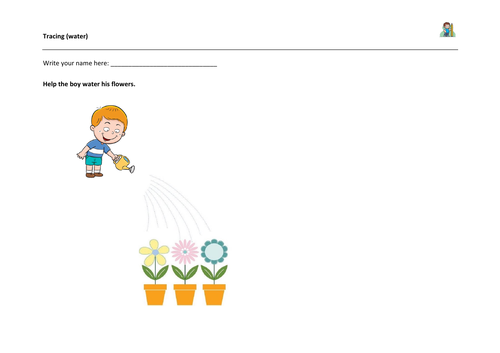 Fine Motor Coordination for Handwriting -Tracing: Water