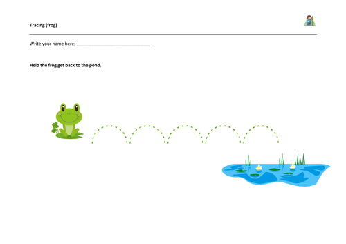 Fine Motor Coordination for Handwriting -Tracing: Frog