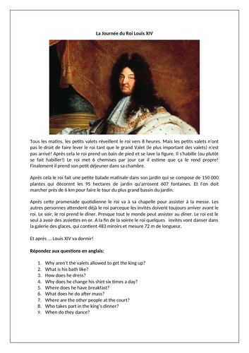 La routine / Daily routine / Louis XIV