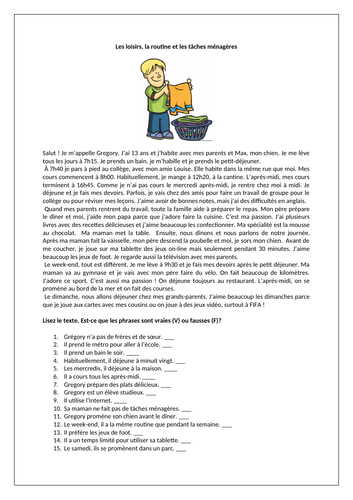 AQA / EDEXCEL Studio GCSE French (Higher) – Module 3 - C’est bientôt dimanche? – Page 57 - Worksheet