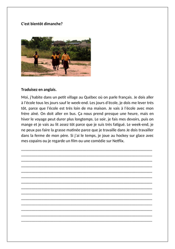 AQA/EDEXCEL Studio GCSE French (Higher) – Module 3 - C’est bientôt dimanche?–Pages 56-57 - Worksheet