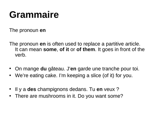 AQA/EDEXCEL Studio GCSE French (Higher) – Module 3 - Regarde ce que je mange! – Page 58 - Grammar