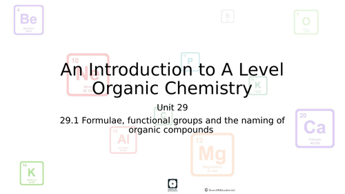 Formulae, functional groups and naming organic compounds